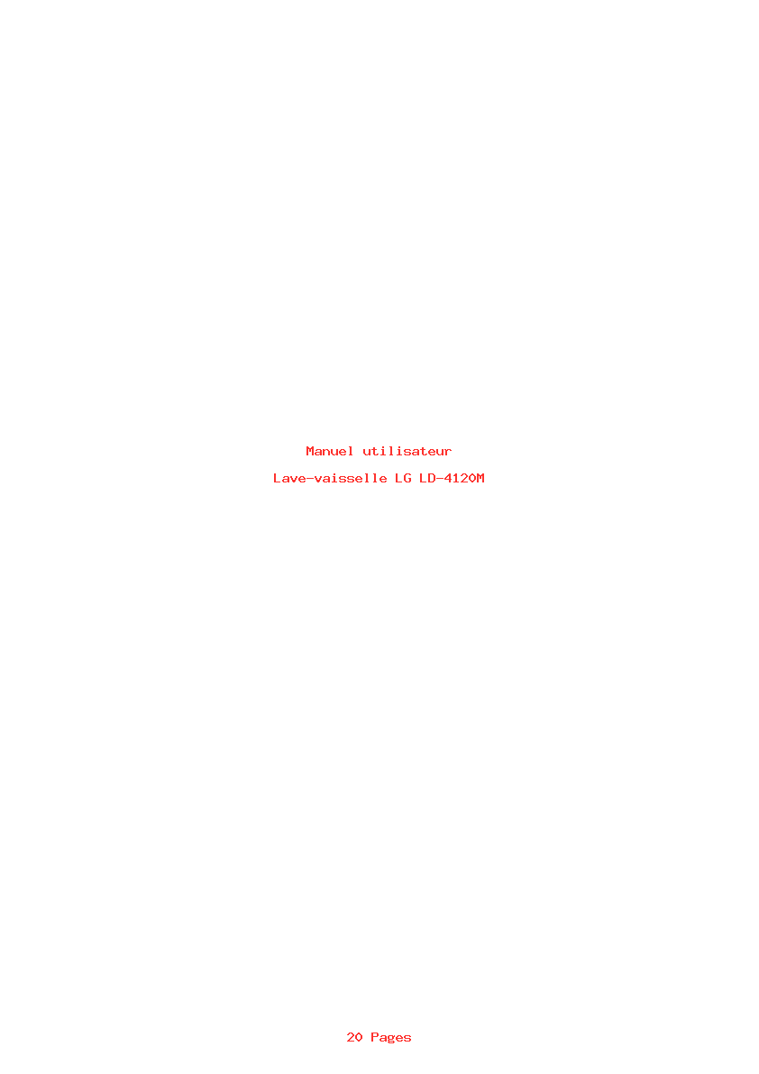 Page 1 de la notice Manuel utilisateur LG LD-4120M