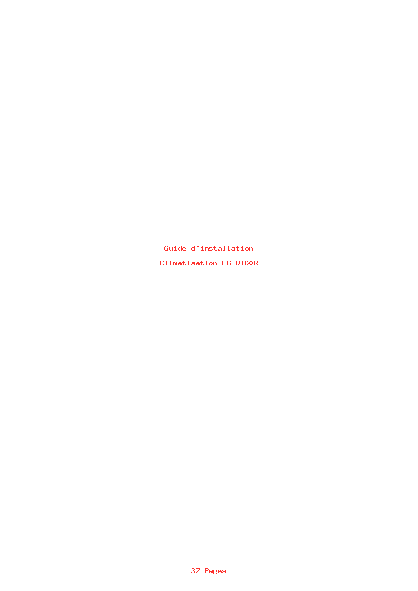 Page 1 de la notice Guide d'installation LG UT60R