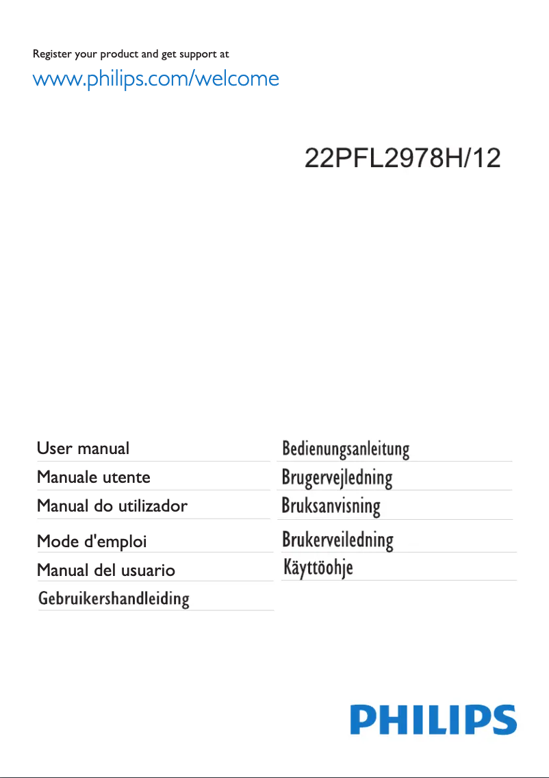 Page n°1 - Manuel utilisateur Philips 22PFL2978H