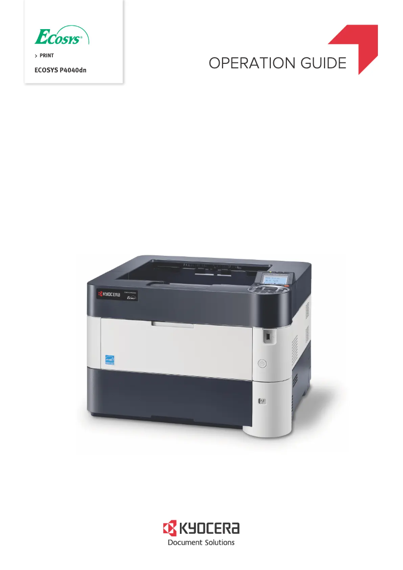 Page 1 de la notice Manuel utilisateur Kyocera ECOSYS P4040dn/KL3