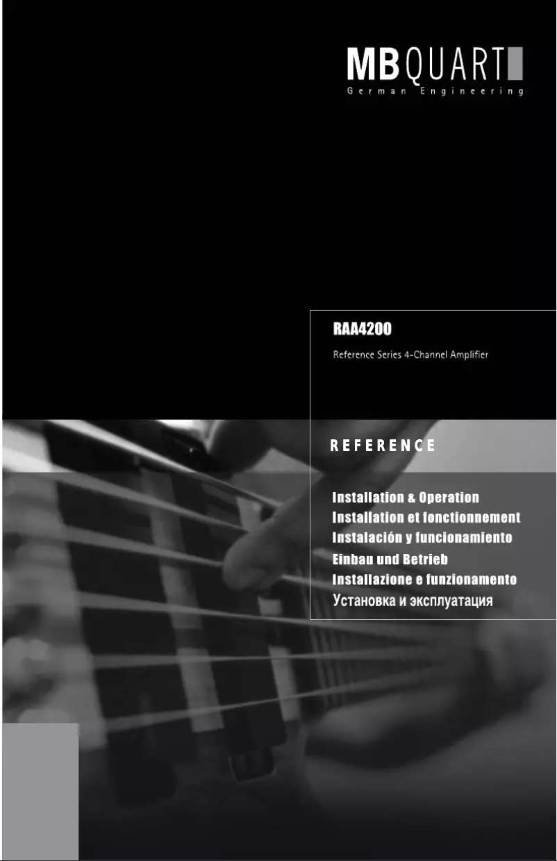 Page 1 de la notice Manuel utilisateur MB Quart RAA4200