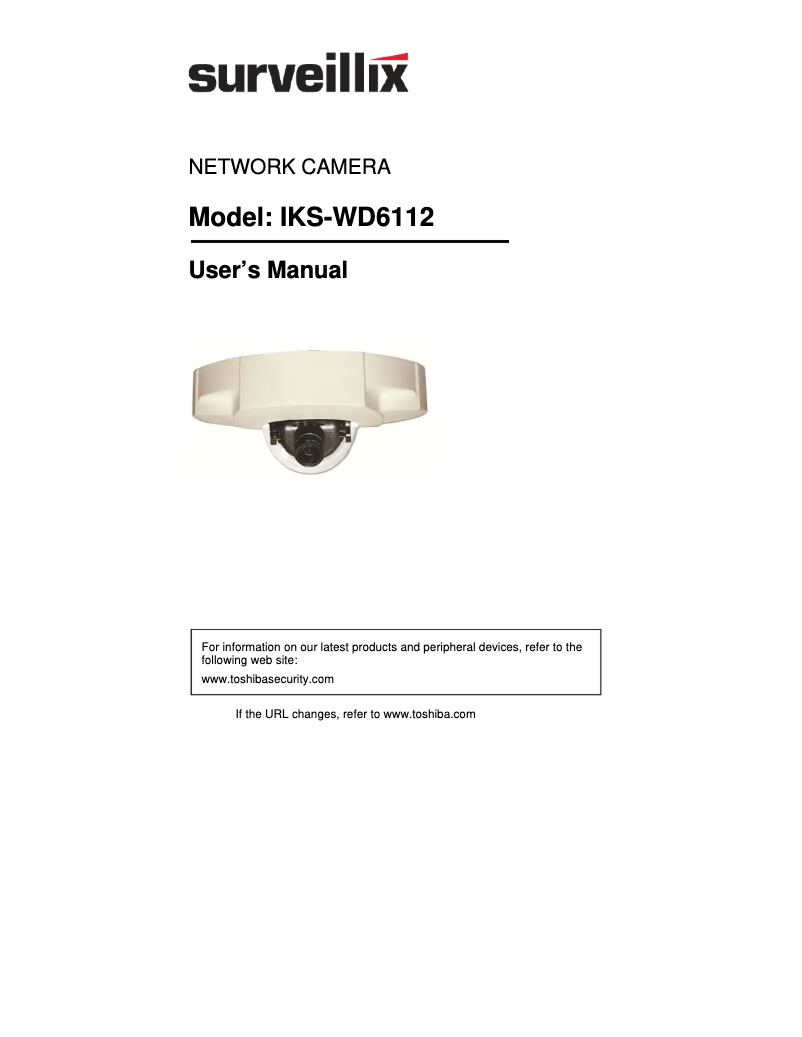 Page 1 de la notice Manuel utilisateur Toshiba IKS-WD6112