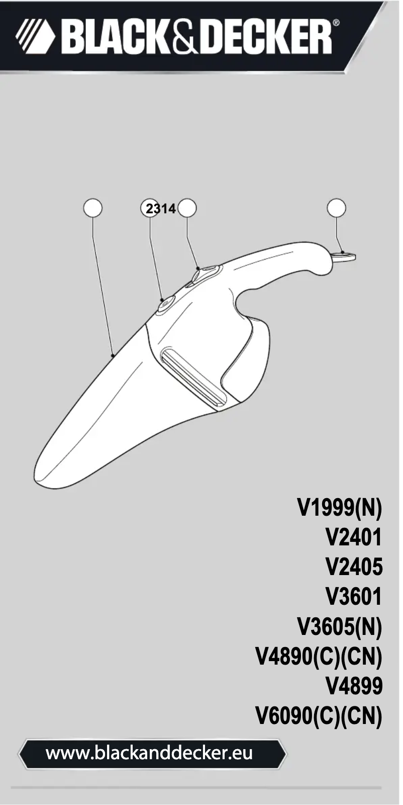 Page 1 de la notice Manuel utilisateur Black & Decker Dustbuster V1999N
