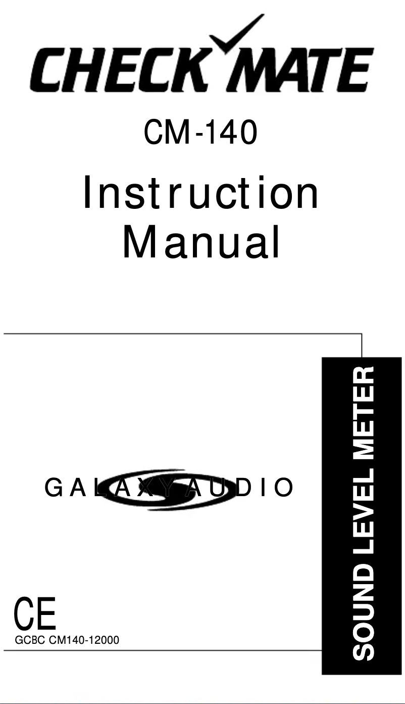Page 1 de la notice Manuel utilisateur Galaxy Audio Check Mate CM-140