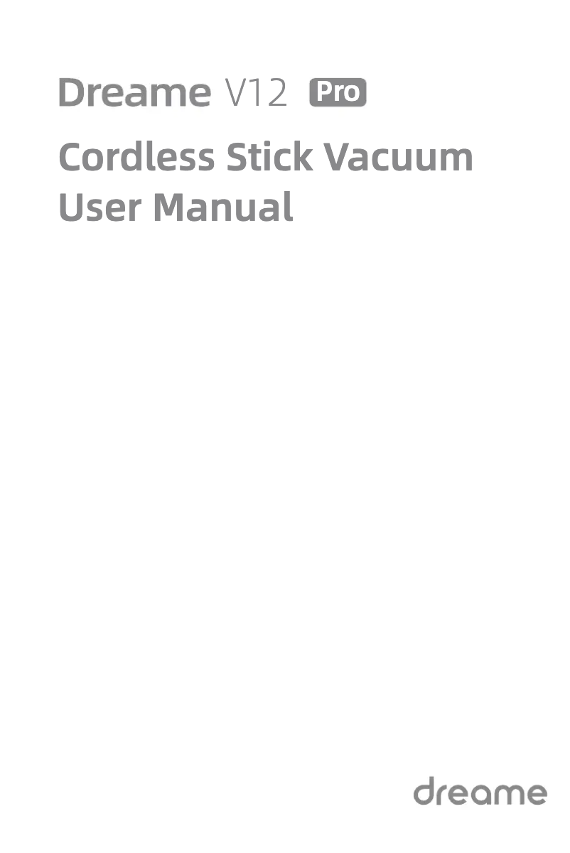 Page 1 de la notice Manuel utilisateur Dreame V12 Pro