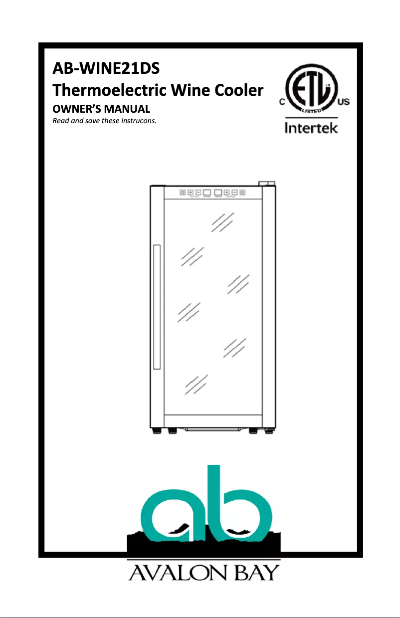 Page 1 de la notice Manuel utilisateur Avalon Bay AB-WINE21DS