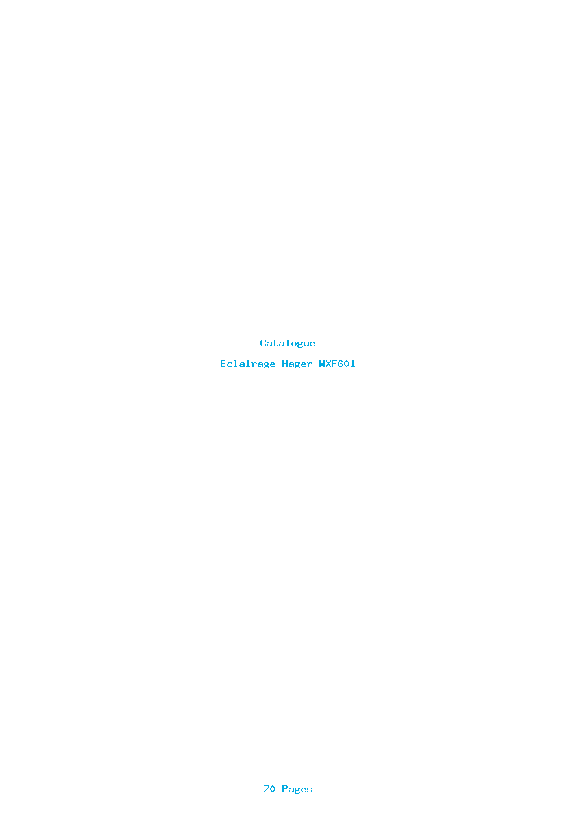 Page 1 de la notice Catalogue Hager WXF601