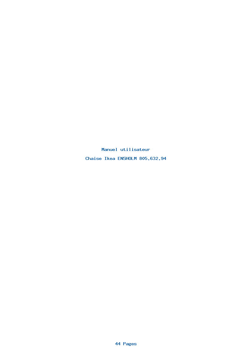 Page 1 de la notice Manuel utilisateur Ikea ENSHOLM 805.632.94