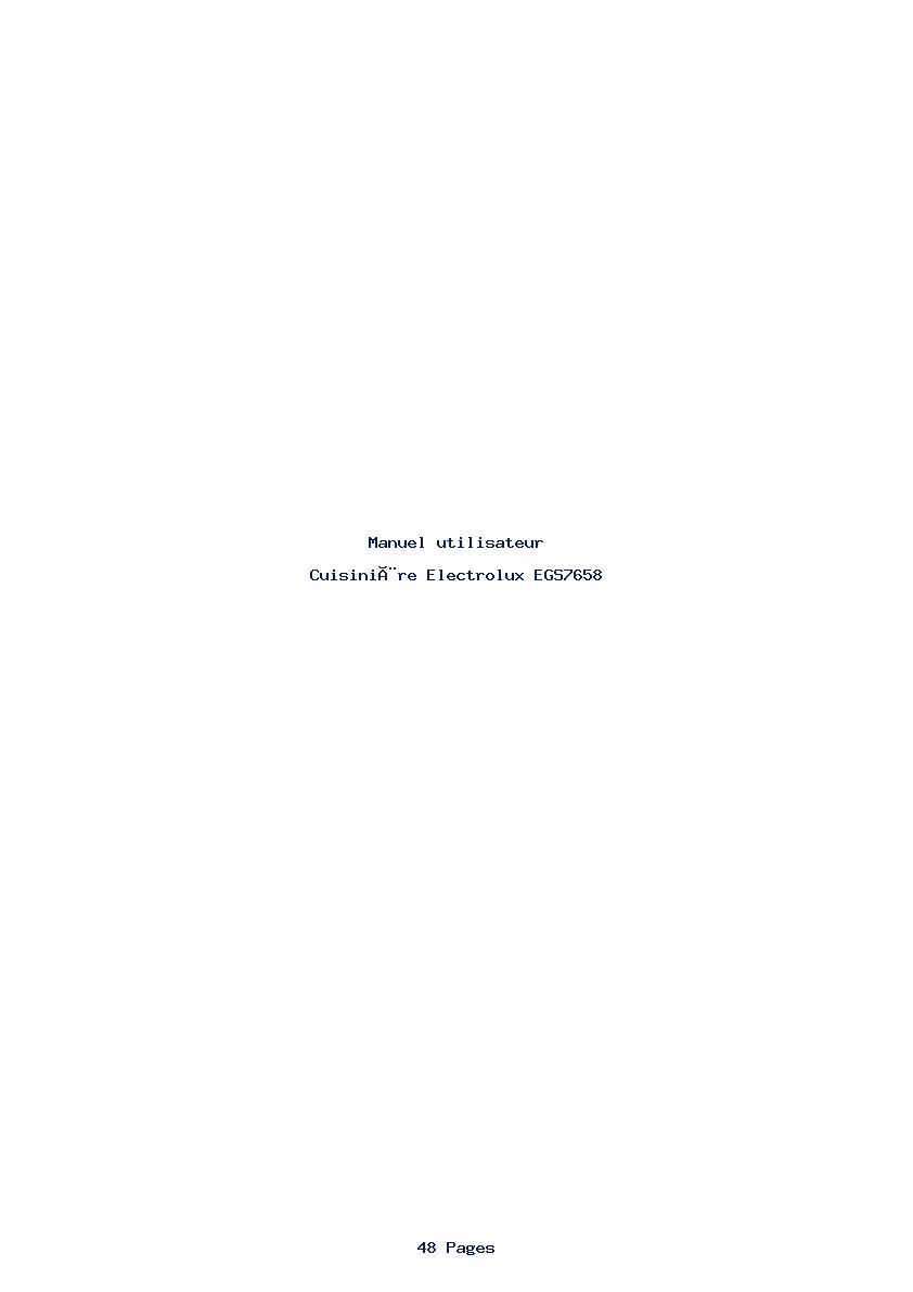 Page 1 de la notice Manuel utilisateur Electrolux EGS7658