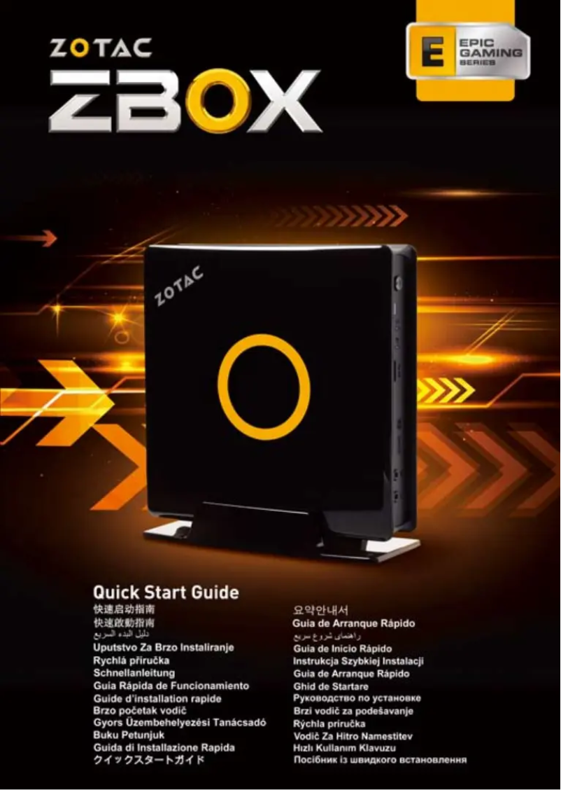 Page 1 de la notice Guide de démarrage rapide Zotac ZBOX EN760 Plus