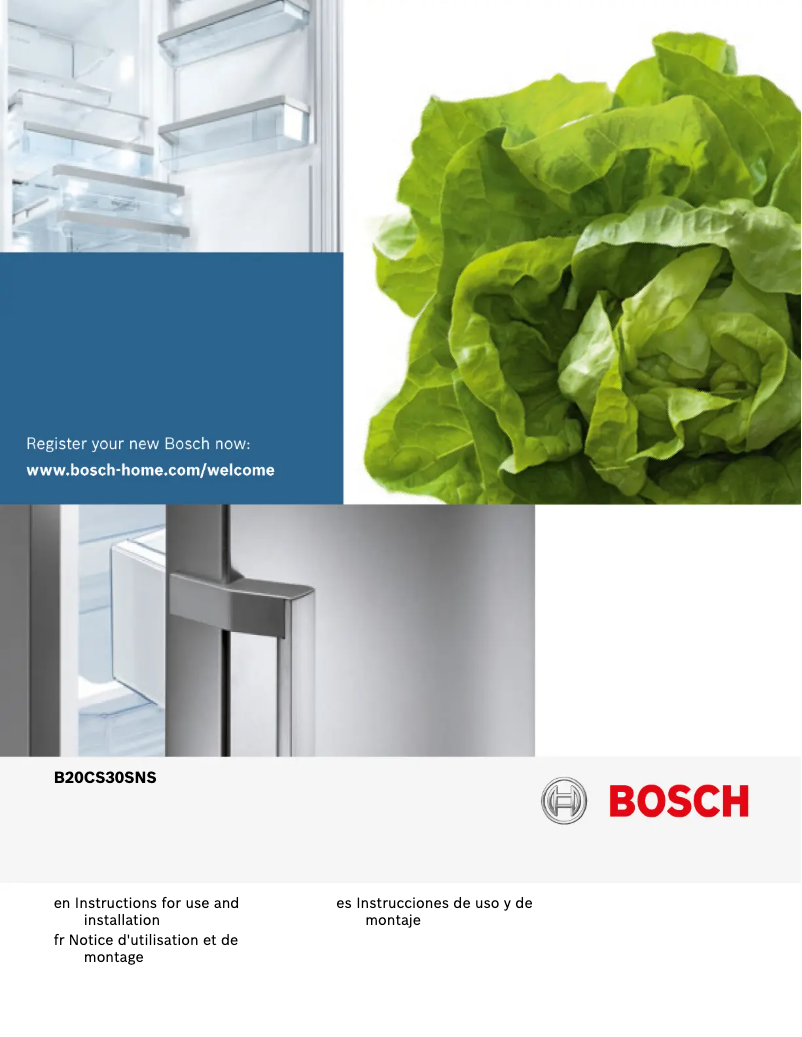 Page 1 de la notice Guide d'installation Bosch B20CS30SNS