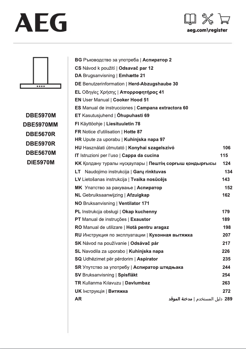 Page 1 de la notice Manuel utilisateur AEG DBE5670R