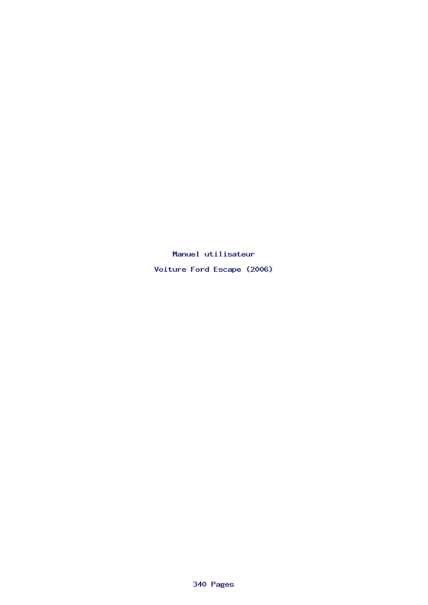 Page 1 de la notice Manuel utilisateur Ford Escape (2006)