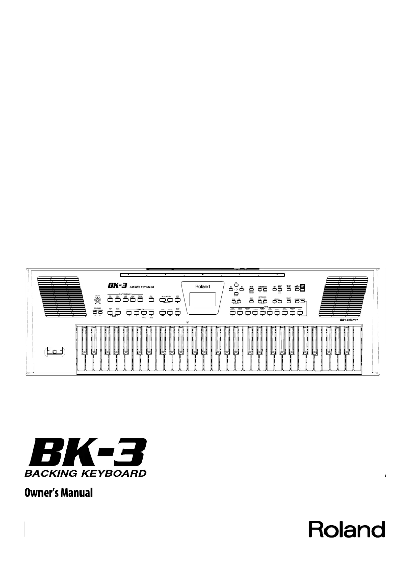 Página 1 del manual Manual de usuario Roland BK-3-WH
