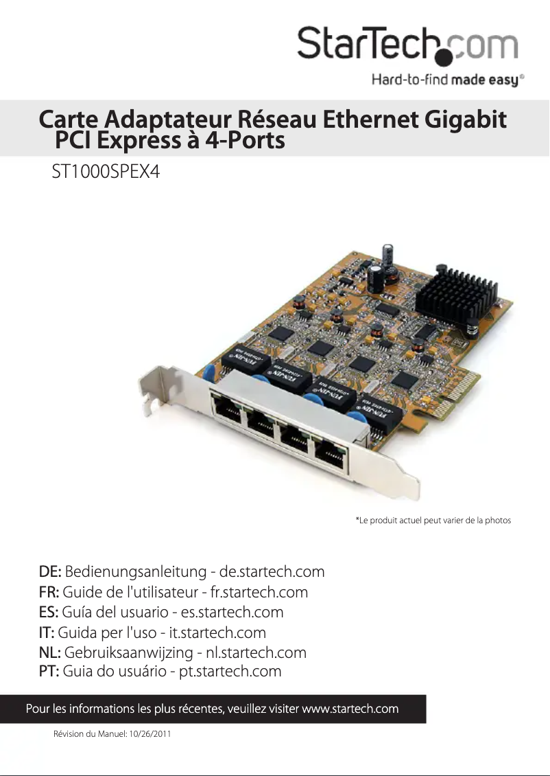 Page 1 de la notice Manuel utilisateur StarTech.com ST1000SPEX4