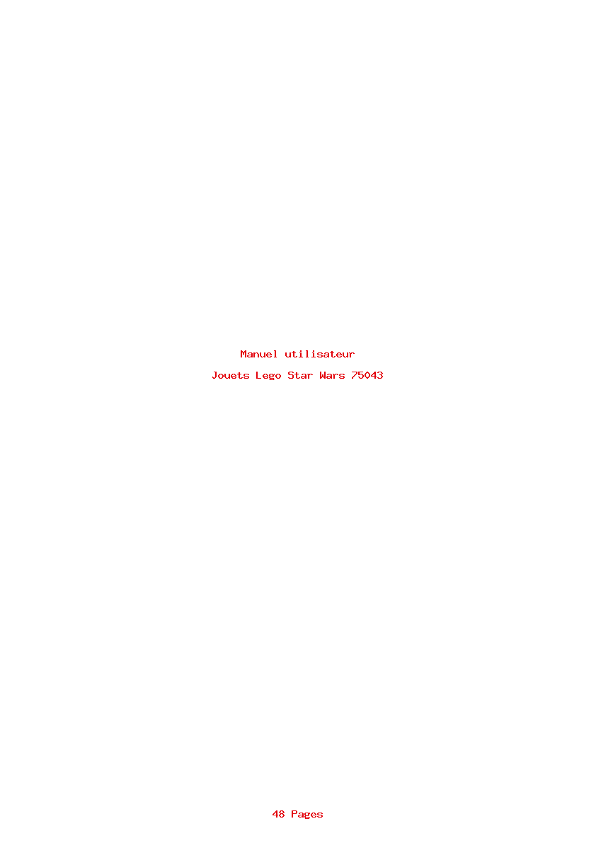 Page 1 de la notice Manuel utilisateur Lego Star Wars 75043