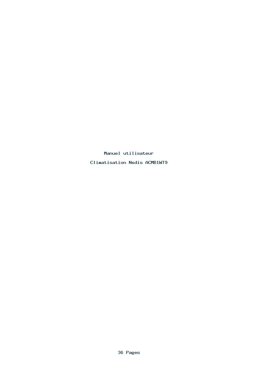 Page 1 de la notice Manuel utilisateur Nedis ACMB1WT9