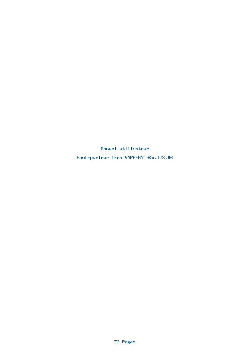 Page 1 de la notice Manuel utilisateur Ikea VAPPEBY 905.173.86