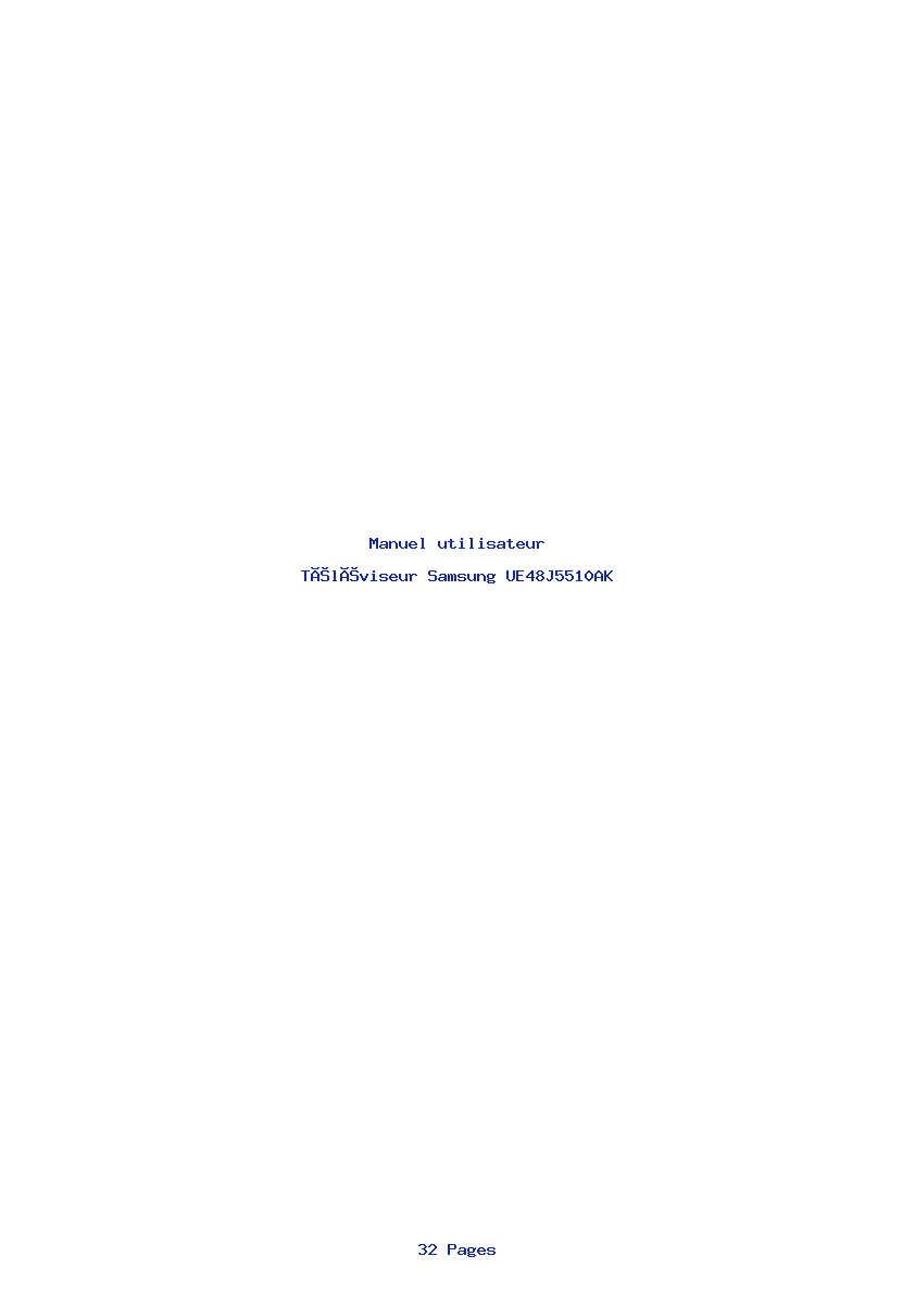 Page 1 de la notice Manuel utilisateur Samsung UE48J5510AK