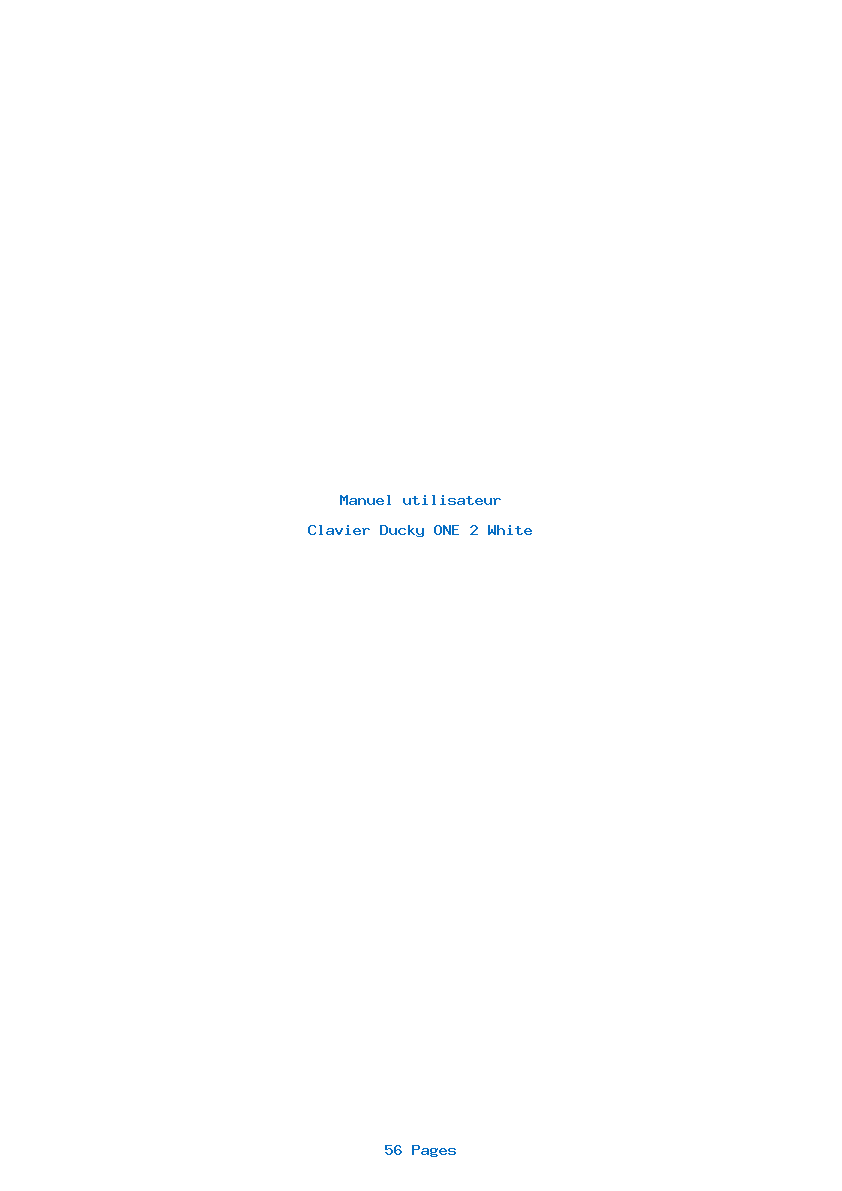 Page 1 de la notice Manuel utilisateur Ducky ONE 2 White