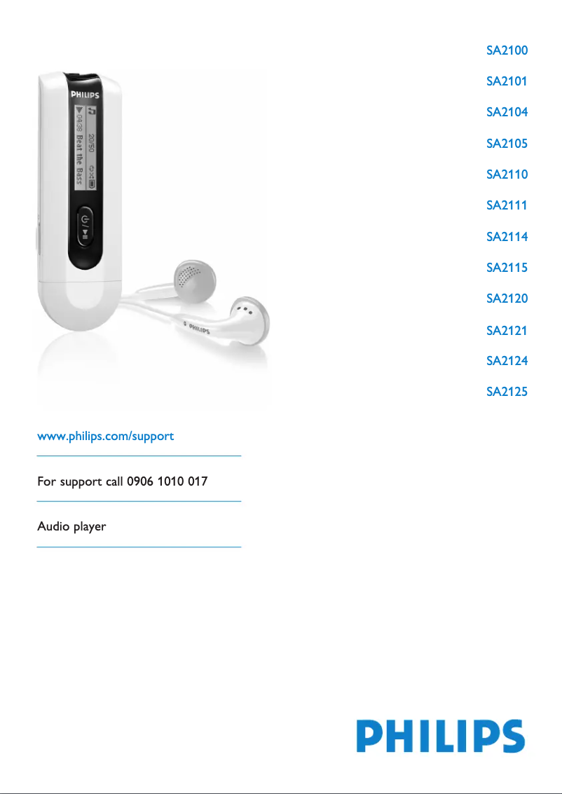 Page n°1 - Manuel utilisateur Philips GoGear SA2105