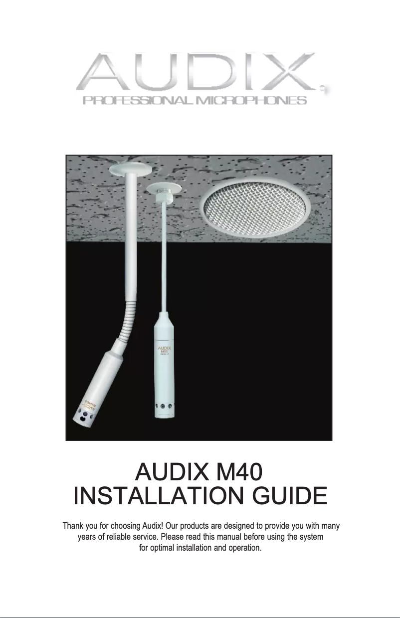 Page 1 of the manual User Manual Audix M40W12