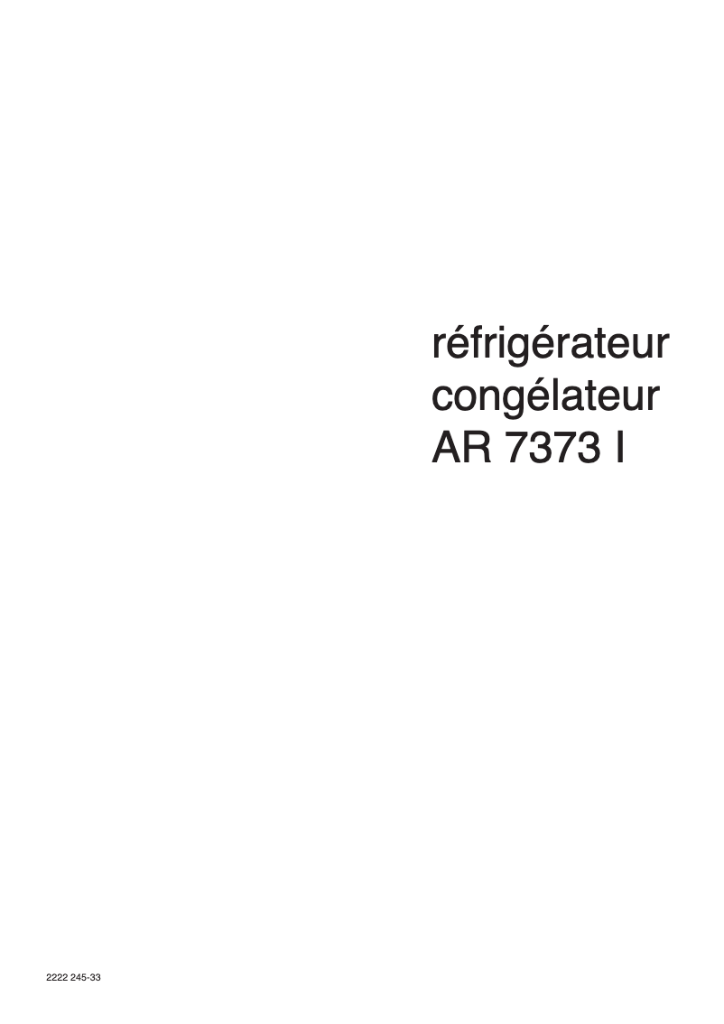 Página 1 del manual Manual de usuario Arthur Martin-Electrolux AR7333I