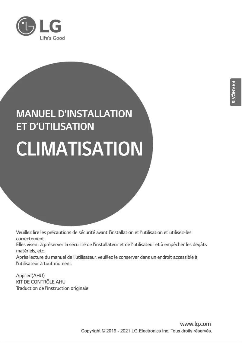 Página 1 del manual Manual de usuario LG PAHCNM000