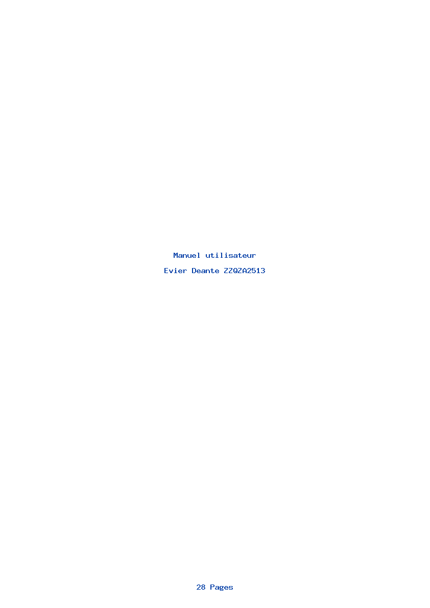 Page 1 de la notice Manuel utilisateur Deante ZZQZA2513
