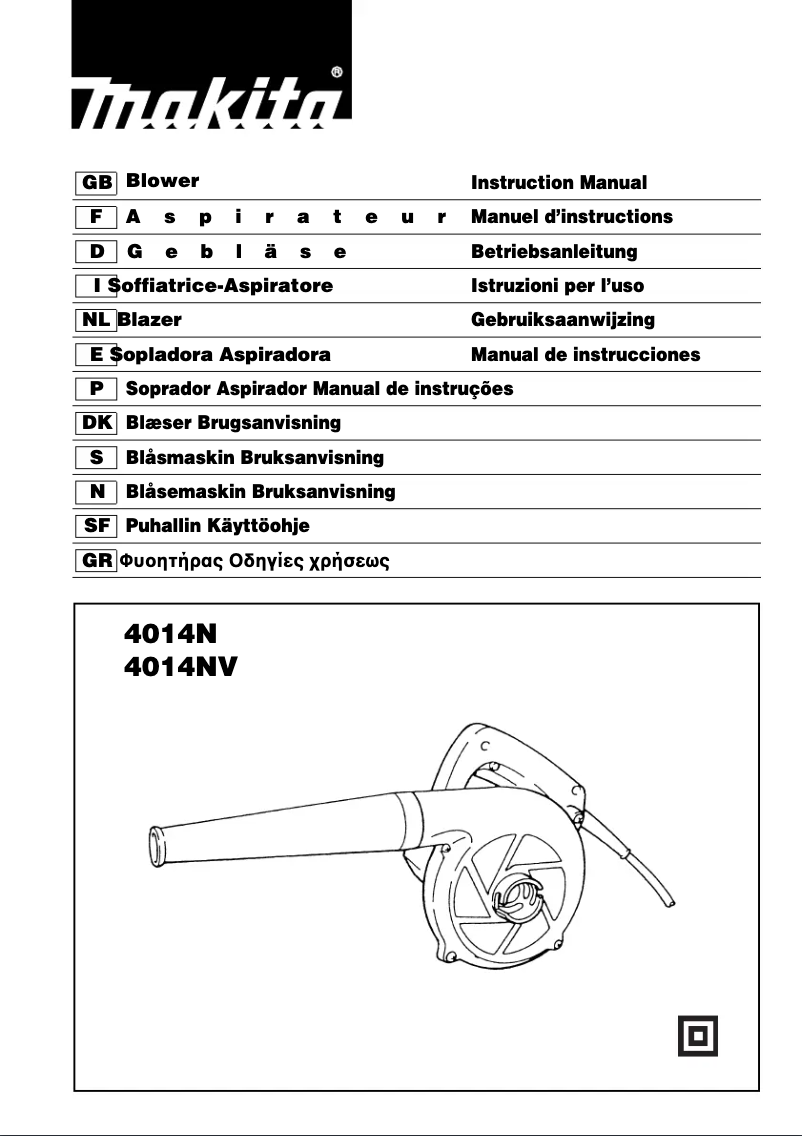 Page 1 de la notice Manuel utilisateur Makita 4014N