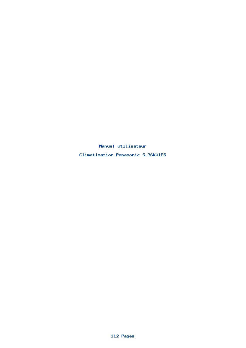 Page 1 de la notice Manuel utilisateur Panasonic S-36KA1E5