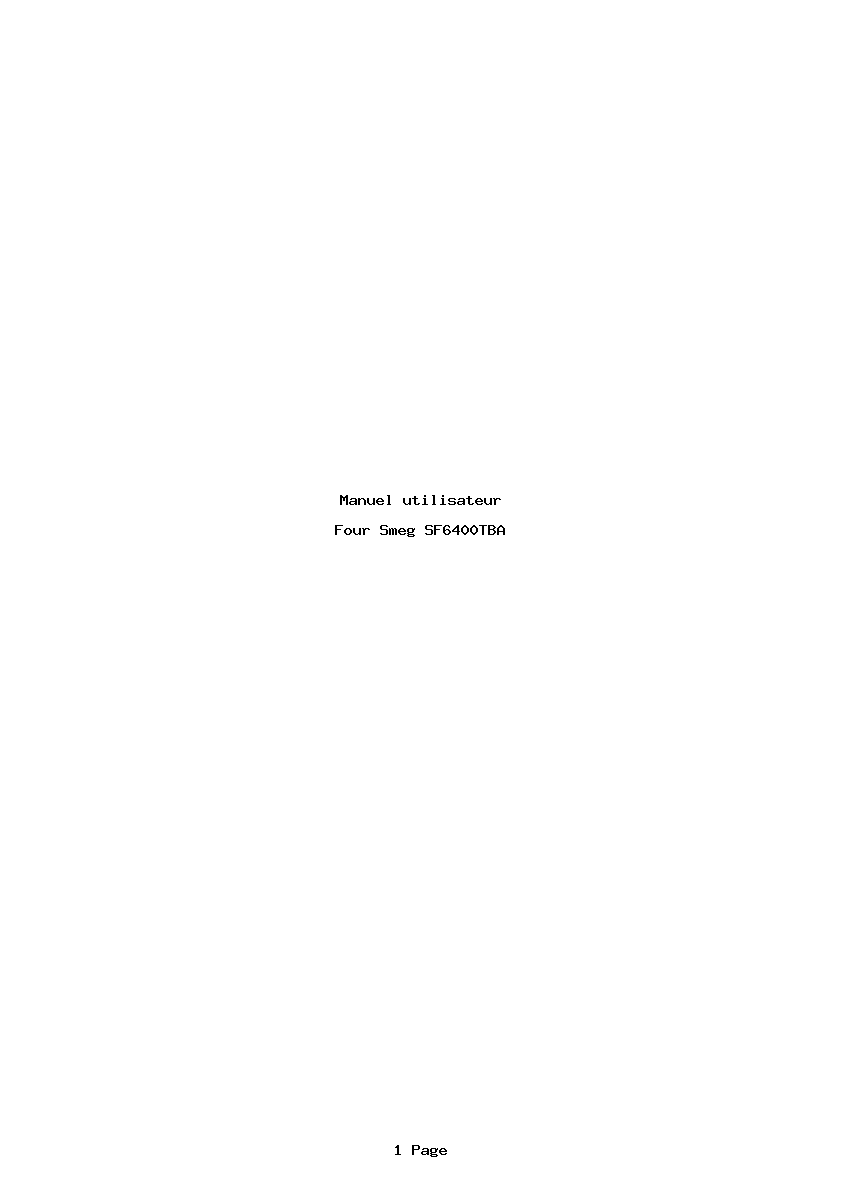 Page 1 de la notice Manuel utilisateur Smeg SF6400TBA