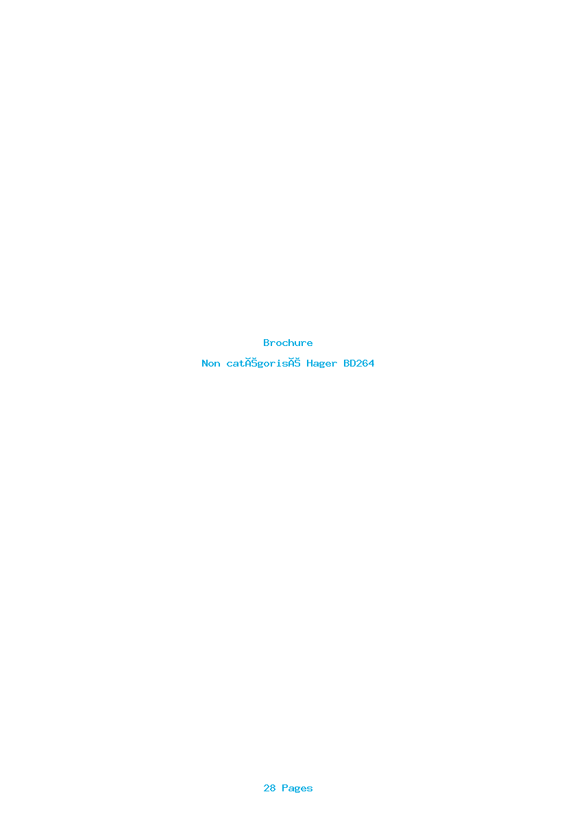 Page 1 de la notice Brochure Hager BD264