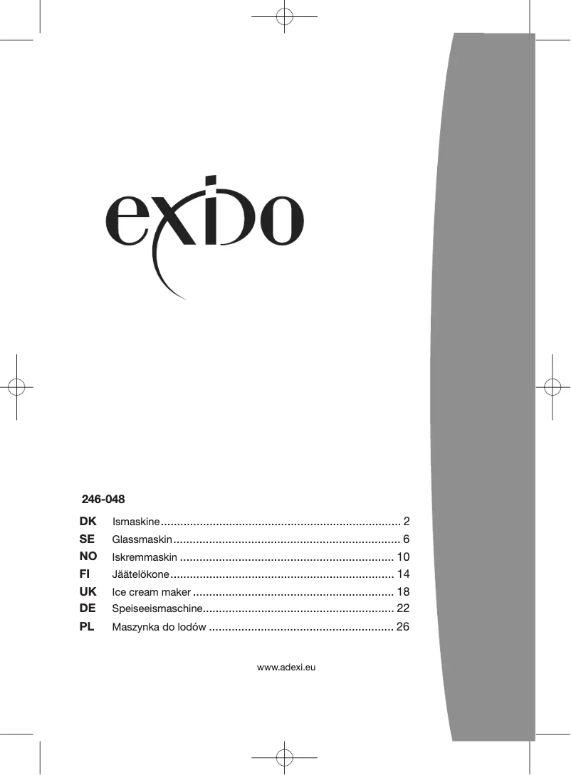 Page 1 de la notice Manuel utilisateur Exido 246-048