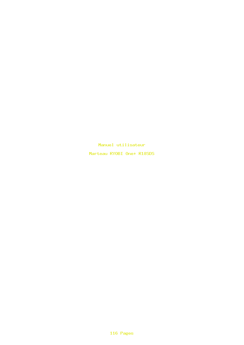 Page 1 de la notice Manuel utilisateur RYOBI One+ R18SDS