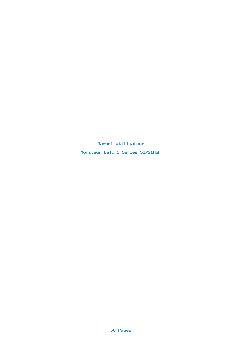 Page 1 de la notice Manuel utilisateur Dell S Series S2721HGF