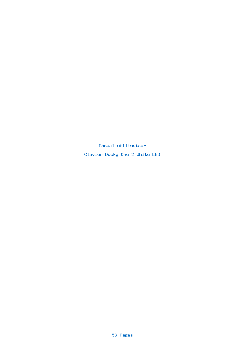 Page 1 de la notice Manuel utilisateur Ducky One 2 White LED