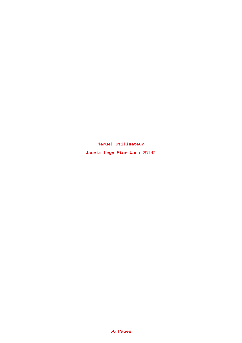 Page 1 de la notice Manuel utilisateur Lego Star Wars 75142