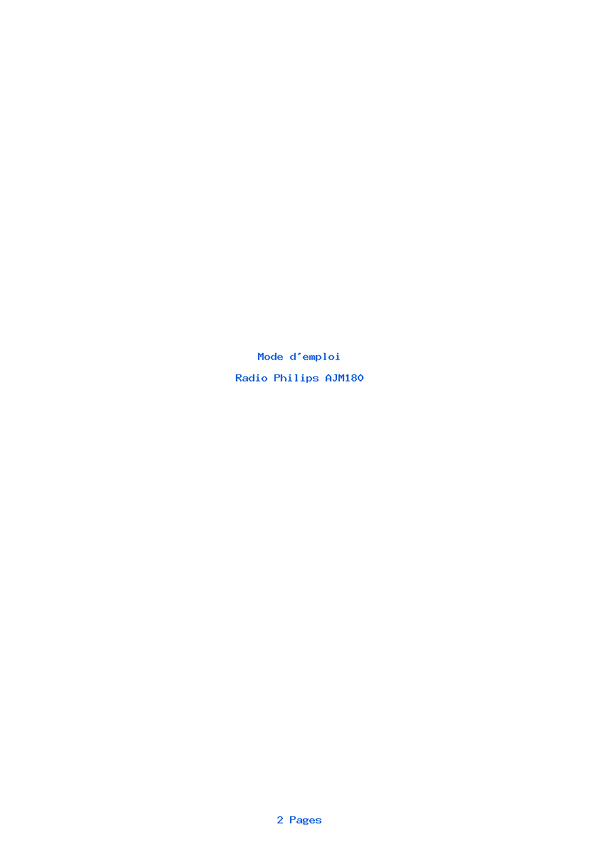 Page 1 de la notice Mode d'emploi Philips AJM180