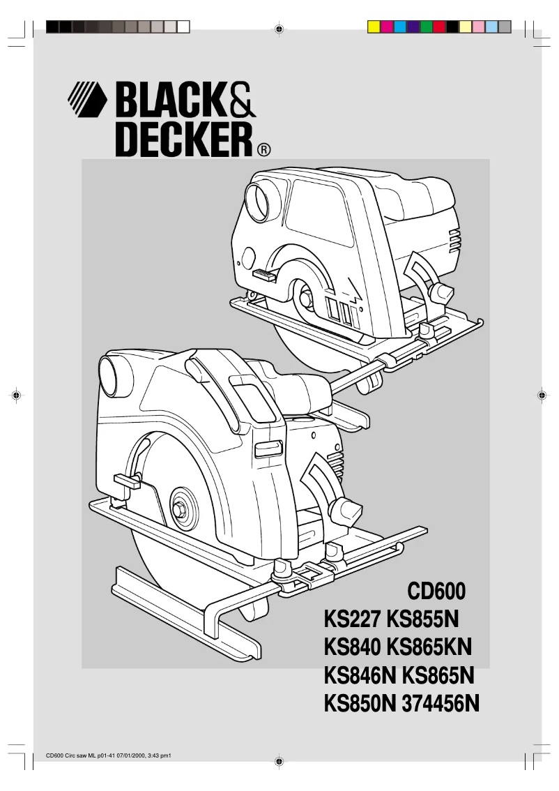 Page 1 de la notice Manuel utilisateur Black & Decker KS846N