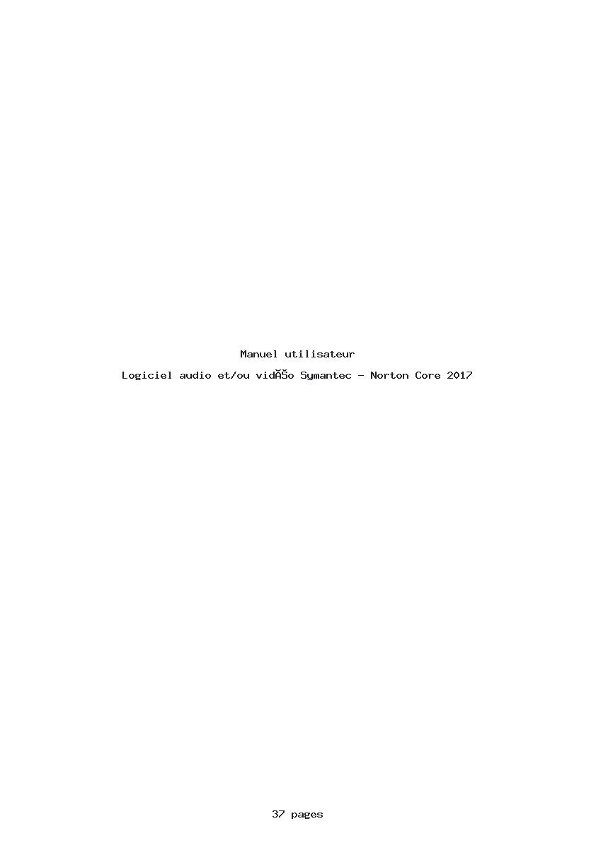 Page 1 de la notice Manuel utilisateur Symantec - Norton Core 2017