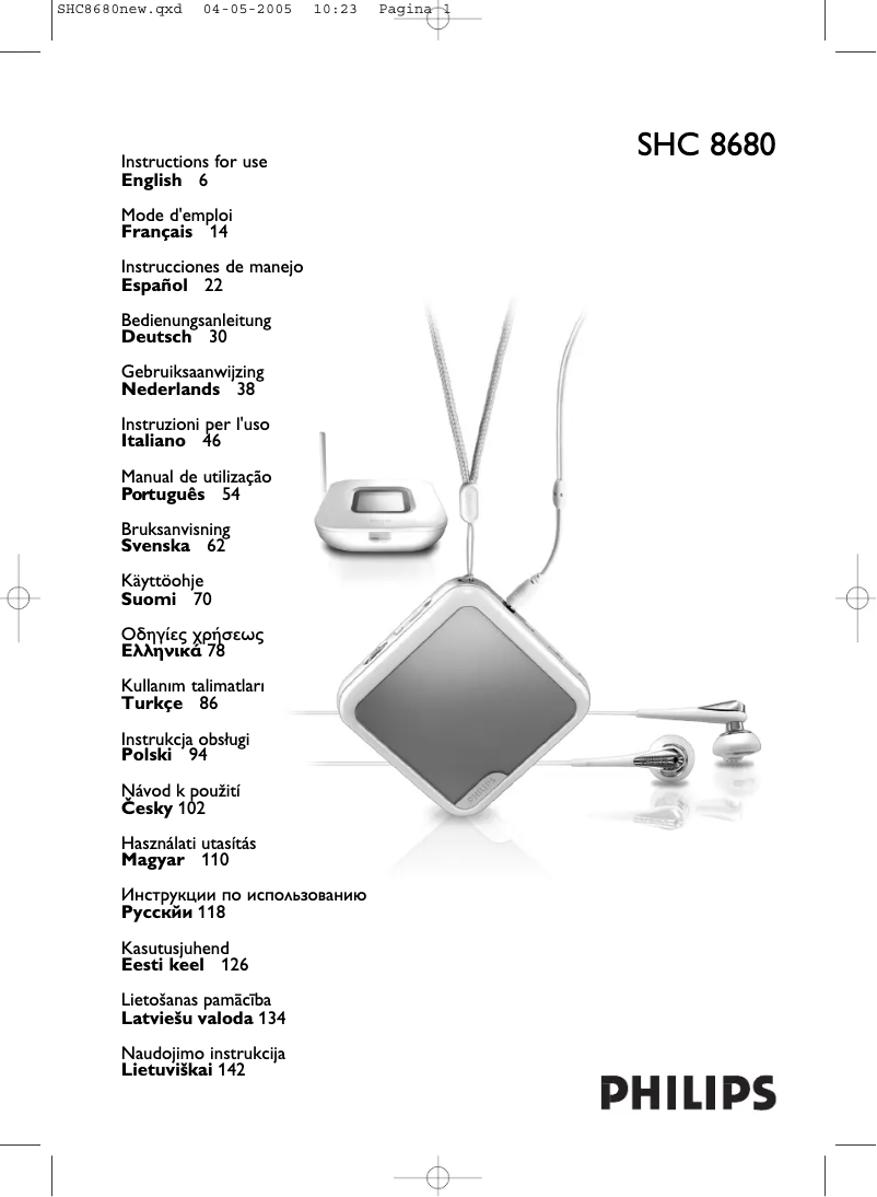 Página 1 del manual Manual de usuario Philips SHC8680