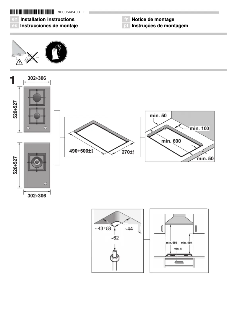 Page 1 of the manual Installation Guide Bosch PSA326B21E
