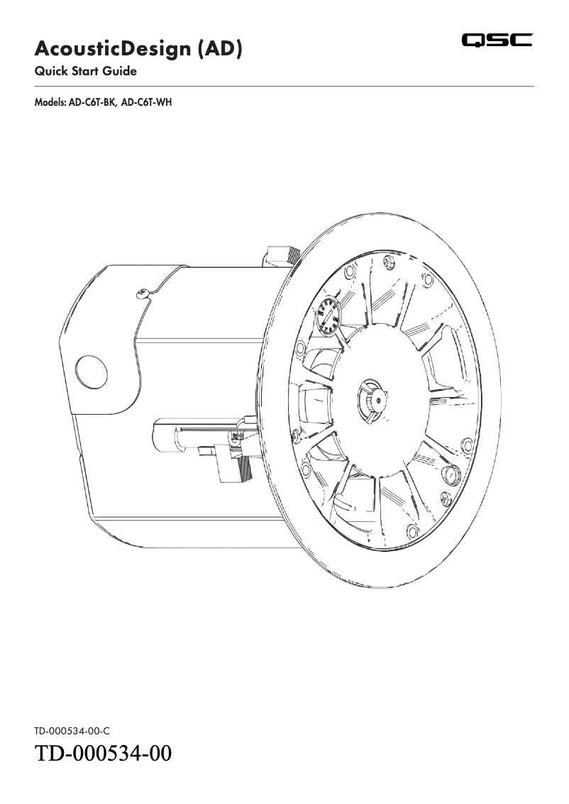 Page 1 de la notice Guide de démarrage rapide QSC AD-C6T