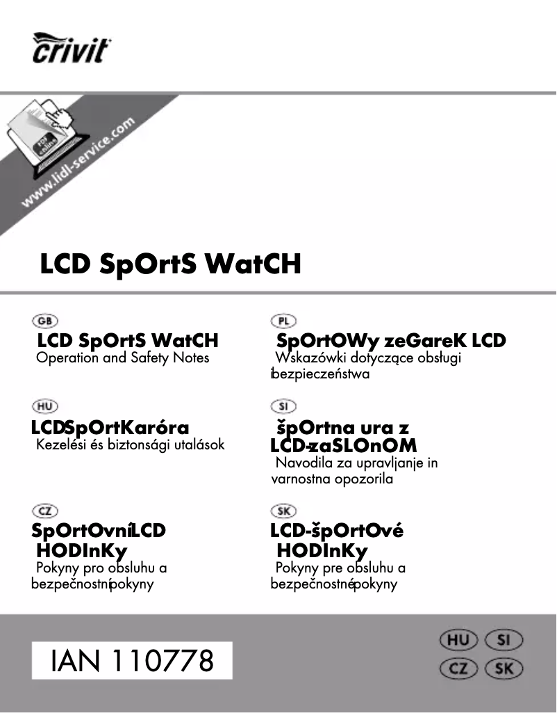 Page 1 of the manual User Manual Crivit IAN 110778