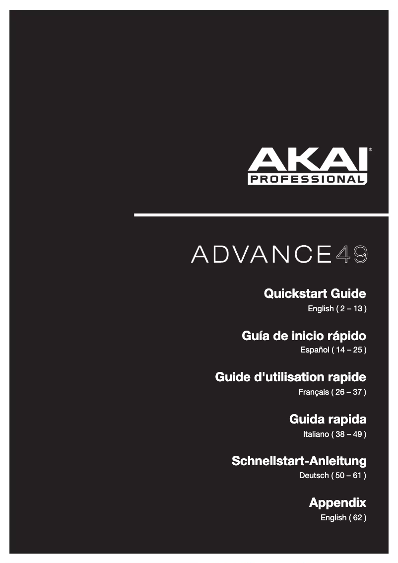 Page 1 de la notice Manuel utilisateur AKAI Advance 49