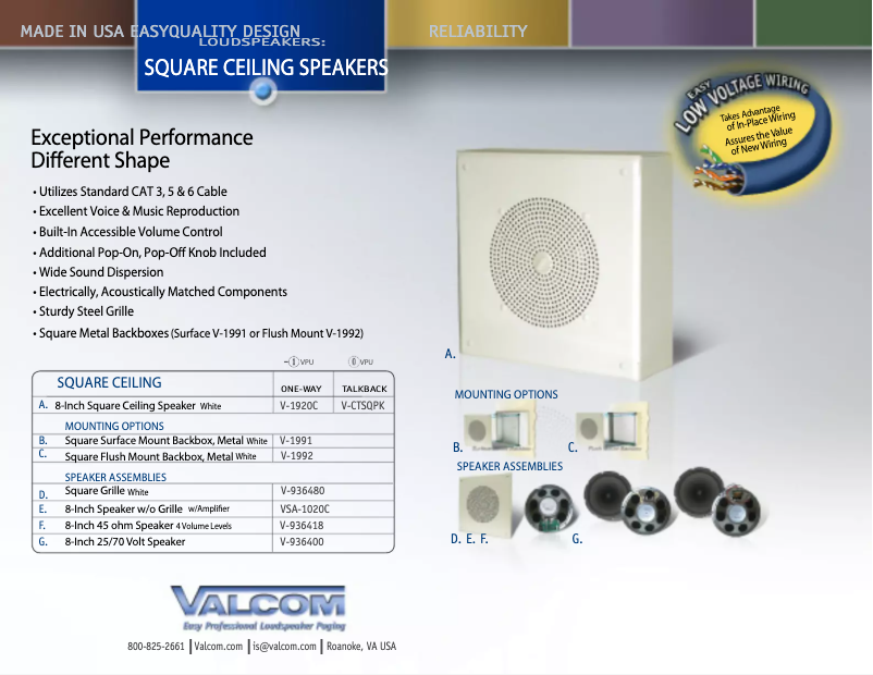 Page 1 de la notice Manuel utilisateur Valcom V-936480