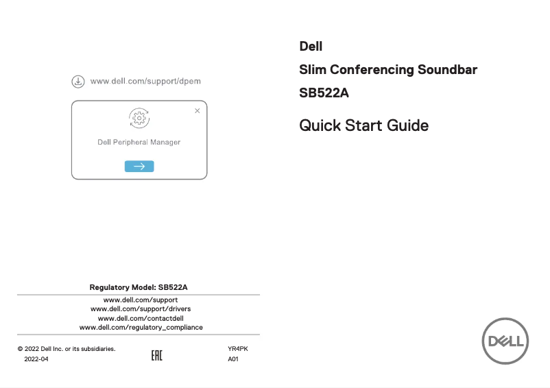 Page 1 de la notice Guide d'installation Dell SB522A