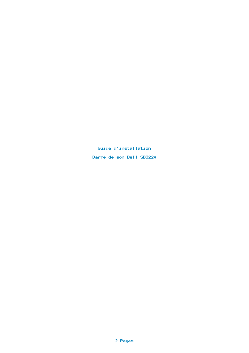 Page 1 de la notice Guide d'installation Dell SB522A