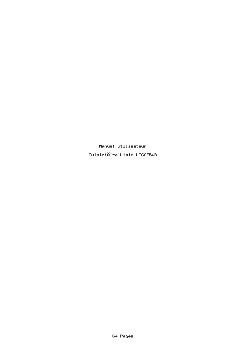 Page 1 de la notice Manuel utilisateur Limit LIGGF50B
